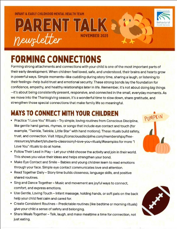 Parent Talk November Newsletter